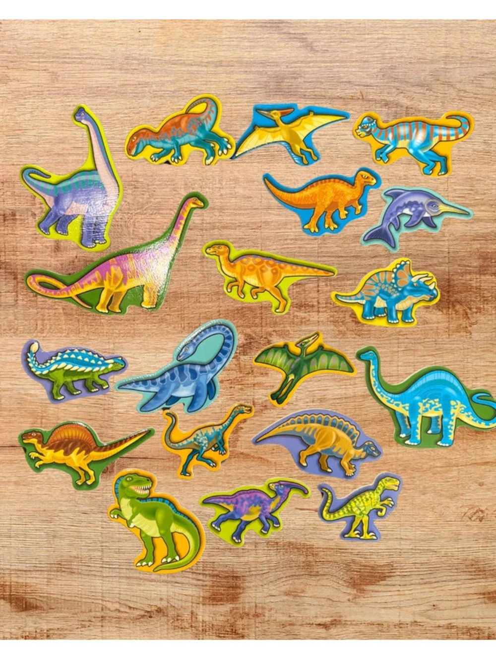 19-Piece Dinosaur Magnet Set Colorful Kids Learning Pretend Play Toys